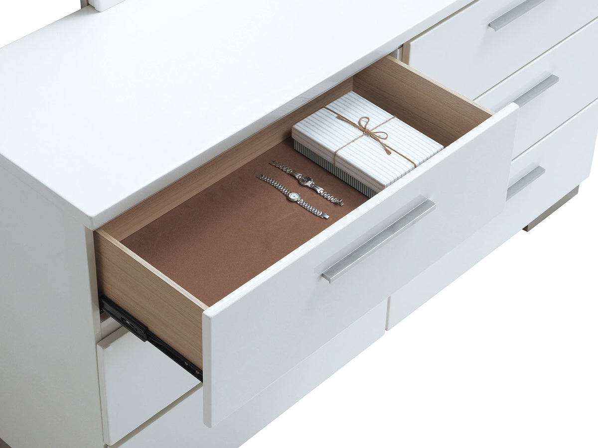 Christie White Glossy Contemporary Bedroom Set from Furniture of America - Luna Furniture