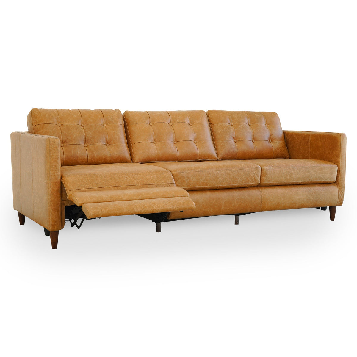 Christopher Brown Genuine Leather Electric Inclining Left Facing Sofa from Ashcroft Furniture - Luna Furniture