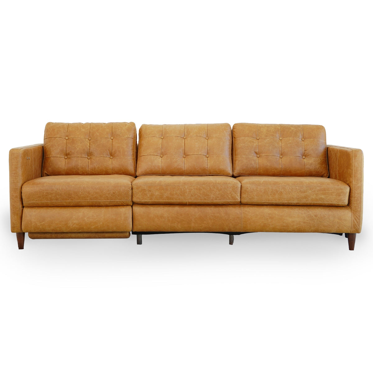 Christopher Brown Genuine Leather Electric Inclining Left Facing Sofa from Ashcroft Furniture - Luna Furniture
