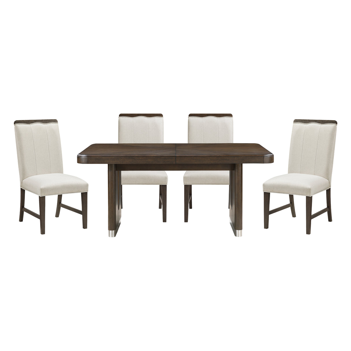 Clara Brown/Beige 5-Piece 85" Rectangular Dining Room Set from Homelegance - Luna Furniture