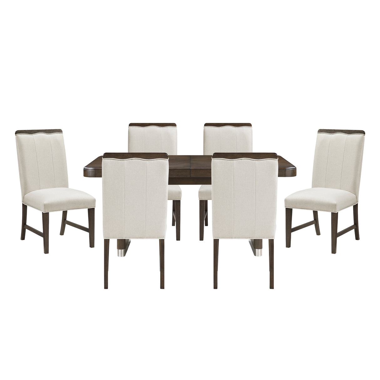 Clara Brown/Beige 85" Rectangular Dining Room Set from Homelegance - Luna Furniture
