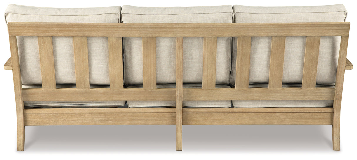 Clare View Outdoor Sofa with Coffee Table in Beige from Ashley Furniture - Luna Furniture