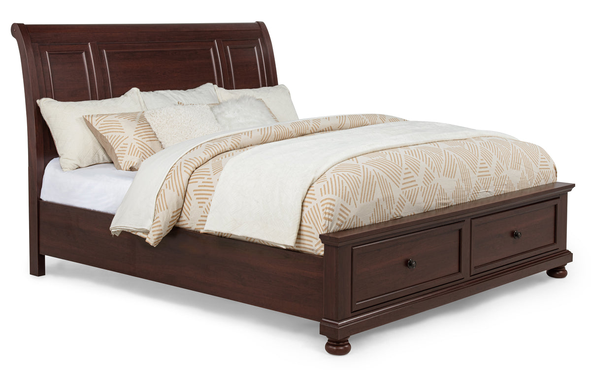 Claribelle Cherry Storage Sleigh Bedroom Set from Crown Mark - Luna Furniture