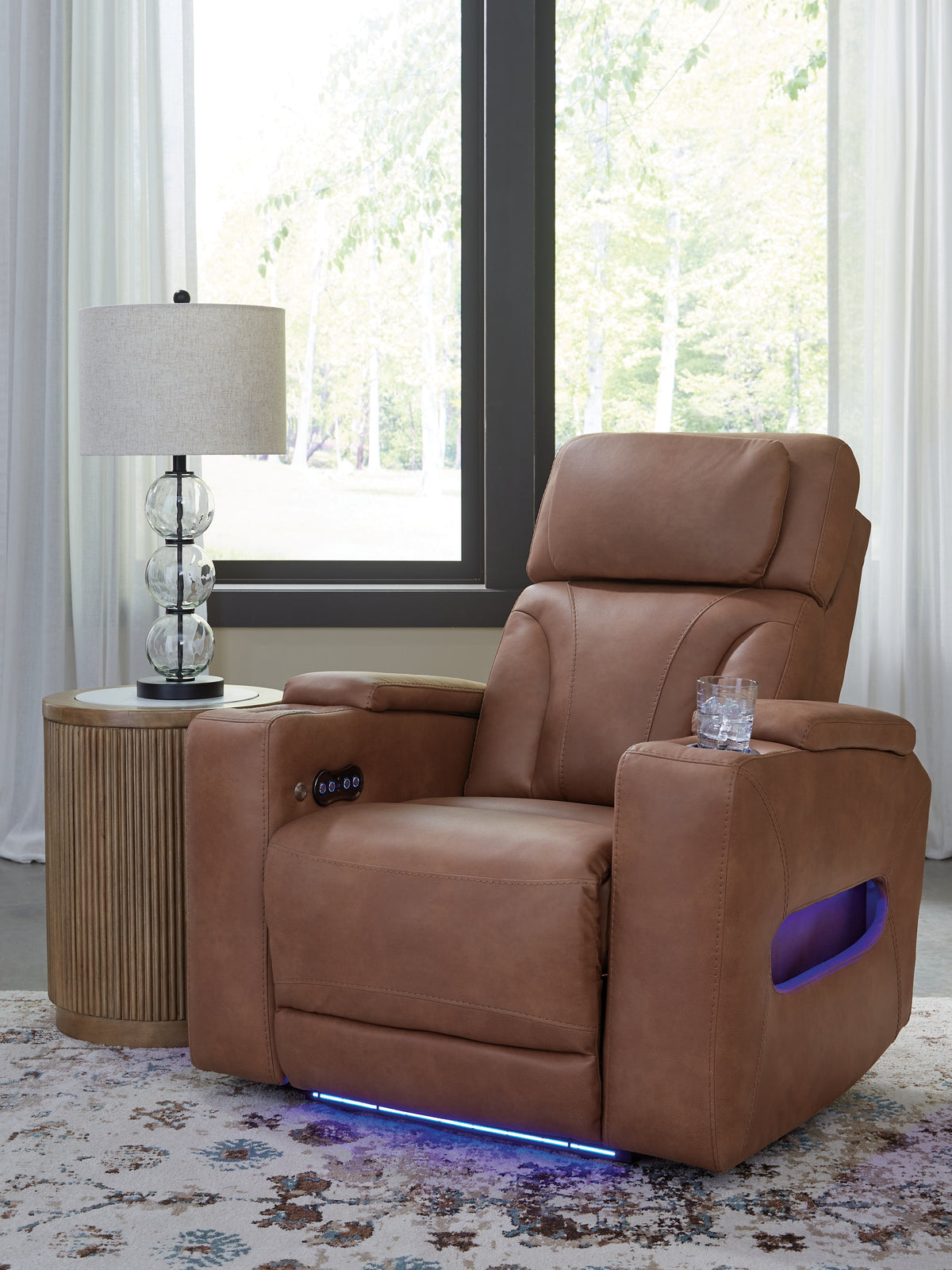 Clean-Slate Caramel Power Recliner from Ashley - Luna Furniture
