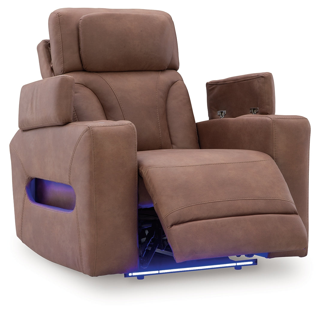 Clean-Slate Caramel Power Recliner from Ashley - Luna Furniture