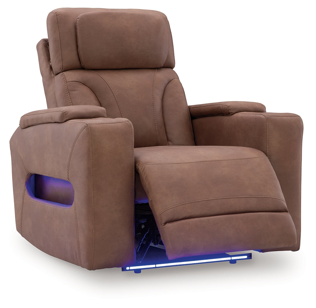 Clean-Slate Caramel Power Recliner from Ashley - Luna Furniture