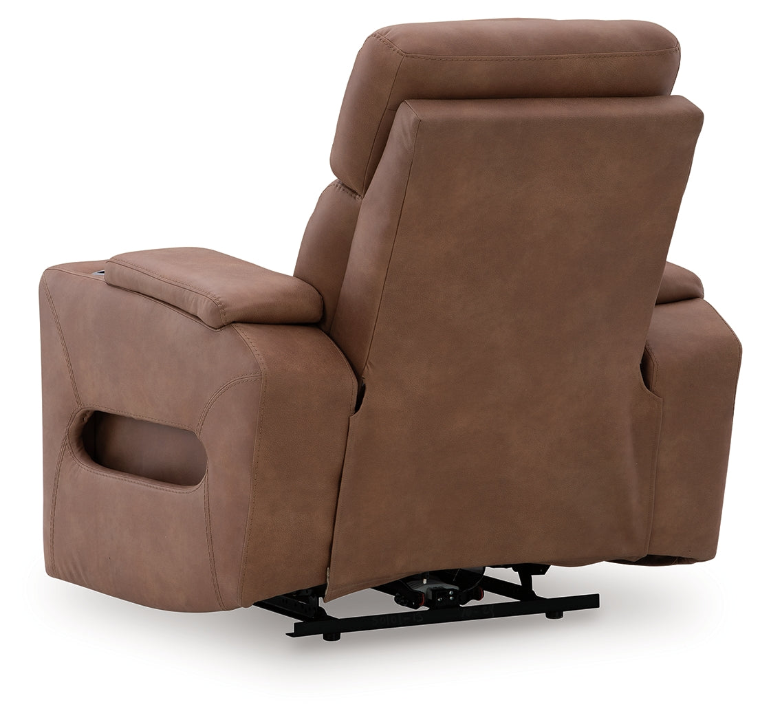Clean-Slate Caramel Power Recliner from Ashley Furniture - Luna Furniture