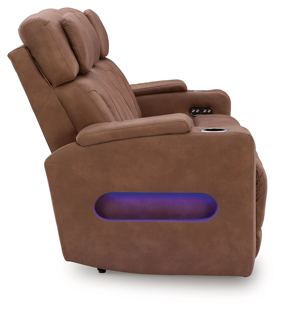 Clean-Slate Caramel Power Reclining Sofa from Ashley - Luna Furniture