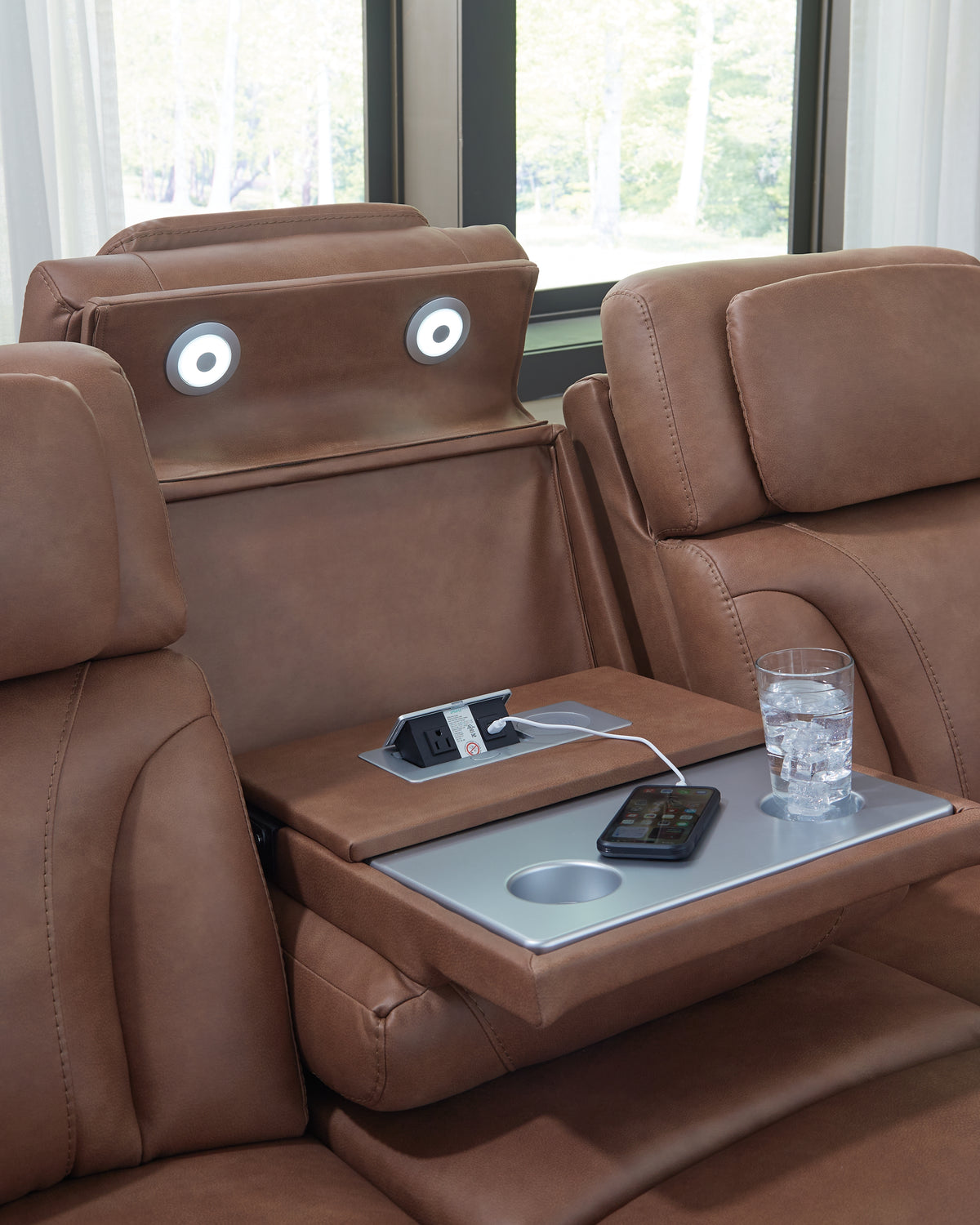 Clean-Slate Caramel Power Reclining Sofa from Ashley - Luna Furniture
