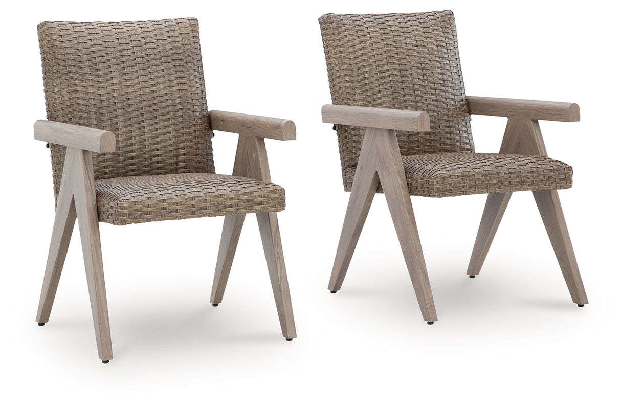 Cliff Trails Beige Outdoor Arm Chair from Ashley - Luna Furniture