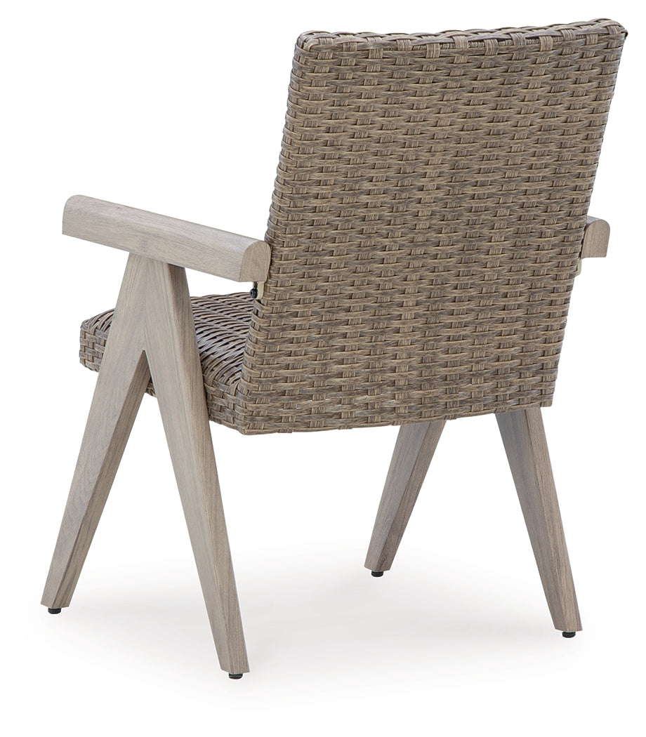 Cliff Trails Beige Outdoor Arm Chair from Ashley - Luna Furniture