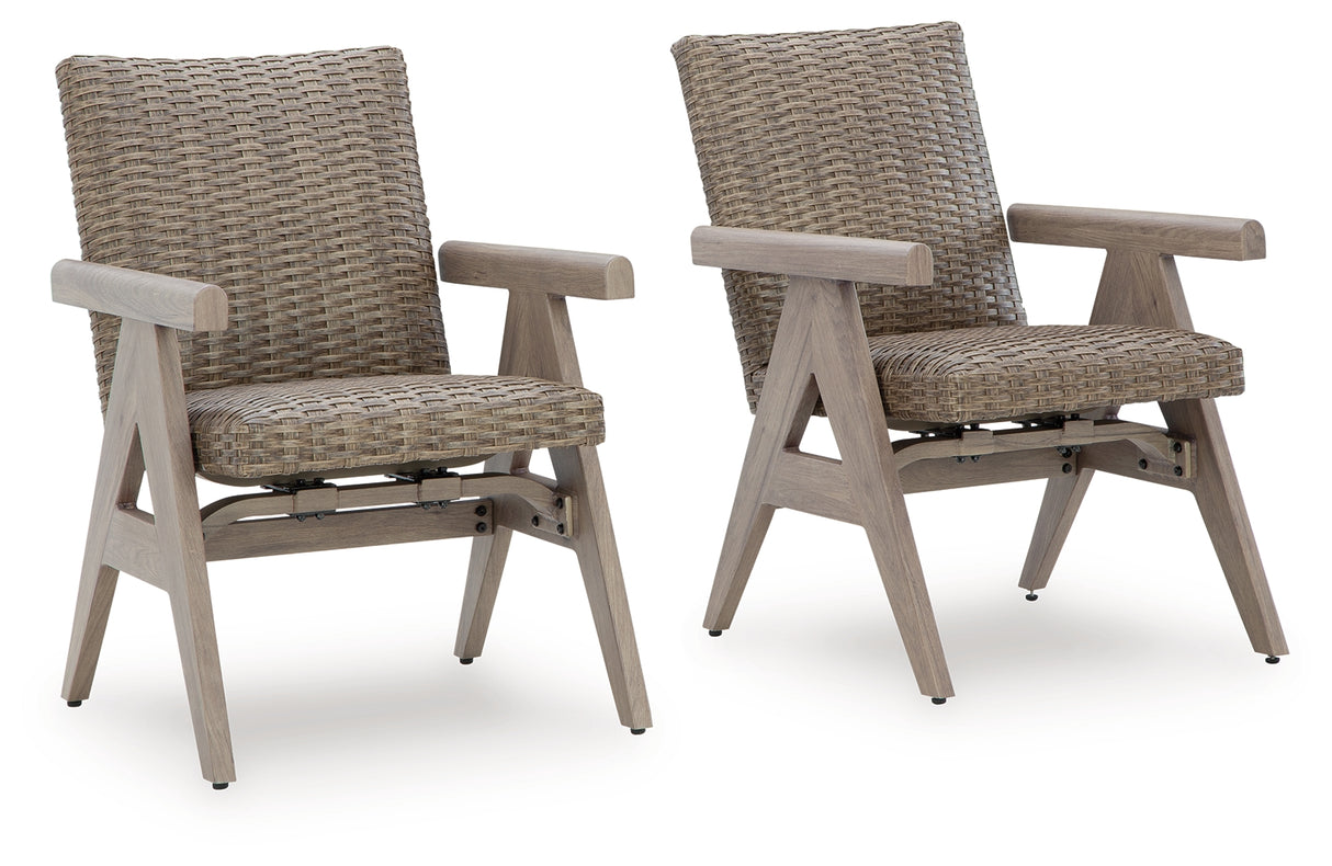 Cliff Trails Beige Outdoor Rocking Arm Chair from Ashley - Luna Furniture