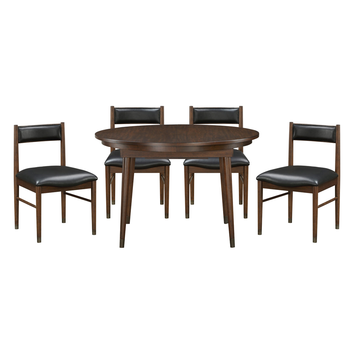 Clive Cherry 5-Piece Round/Oval Extendable Dining Set from Homelegance - Luna Furniture