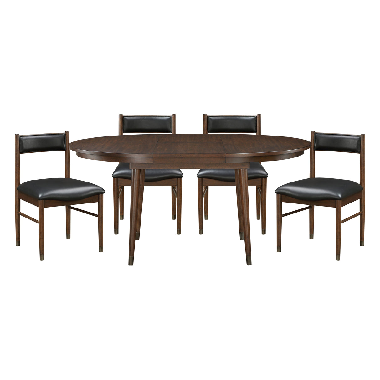 Clive Cherry 5-Piece Round/Oval Extendable Dining Set from Homelegance - Luna Furniture