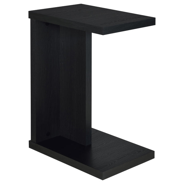 Clower Black Engineered Wood C-Shaped Sofa Side Table