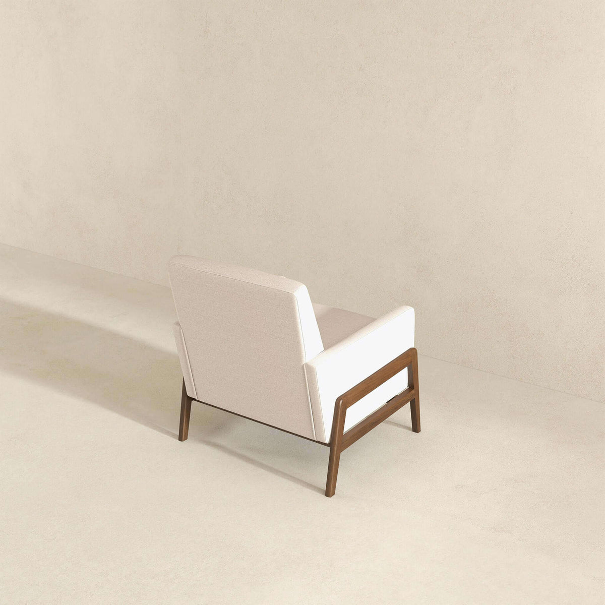 Cole Beige Velvet Solid Wood Lounge Chair from Ashcroft Furniture - Luna Furniture