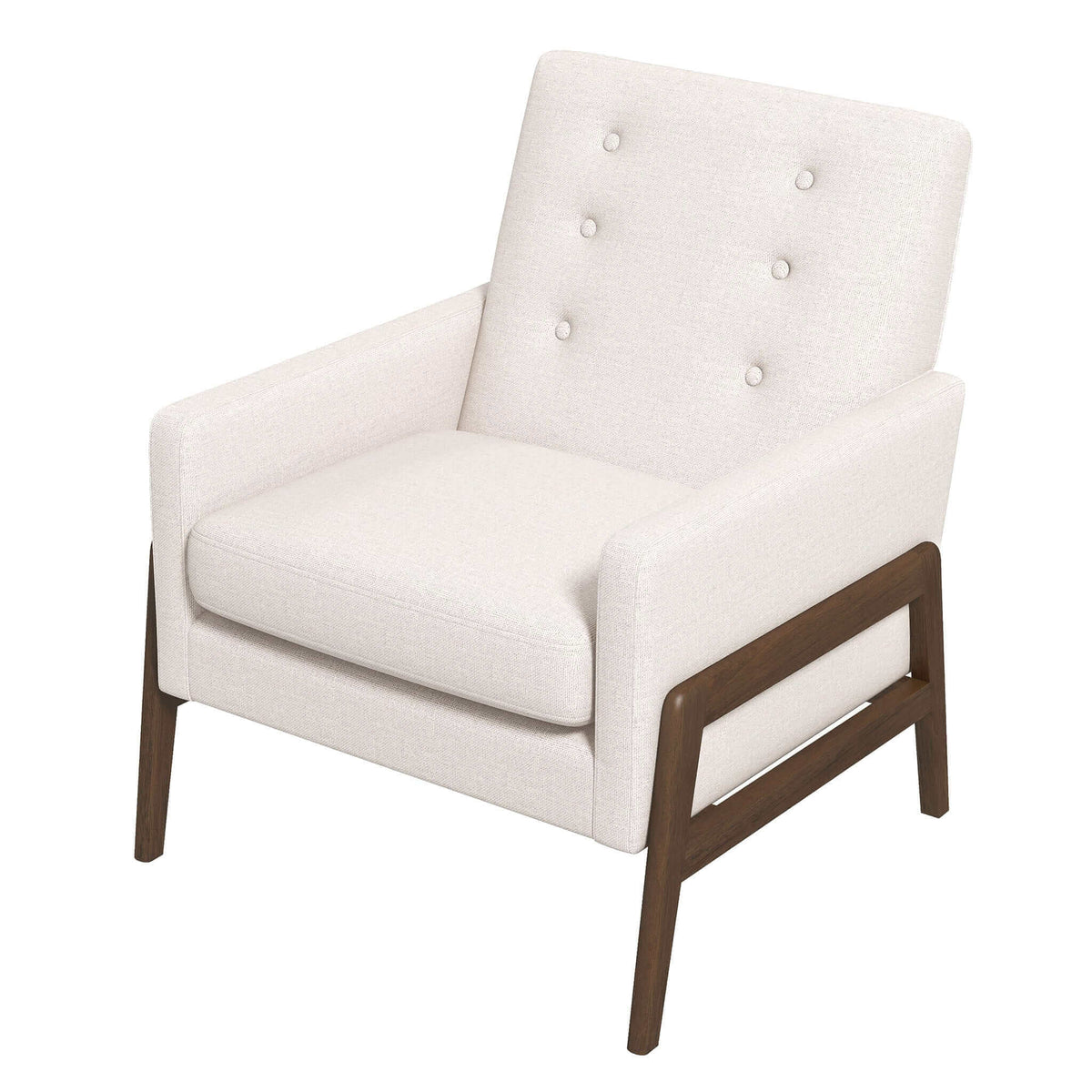 Cole Beige Velvet Solid Wood Lounge Chair from Ashcroft Furniture - Luna Furniture