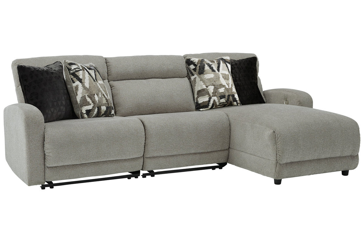 Colleyville Stone 3-Piece Power Reclining Sectional with Chaise from Ashley - Luna Furniture
