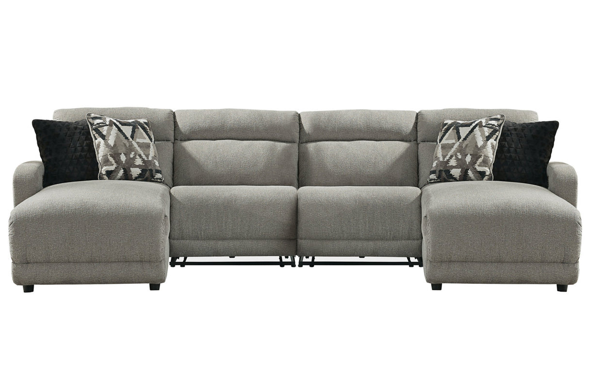 Colleyville Stone 4-Piece Power Reclining Sectional with Chaise from Ashley - Luna Furniture