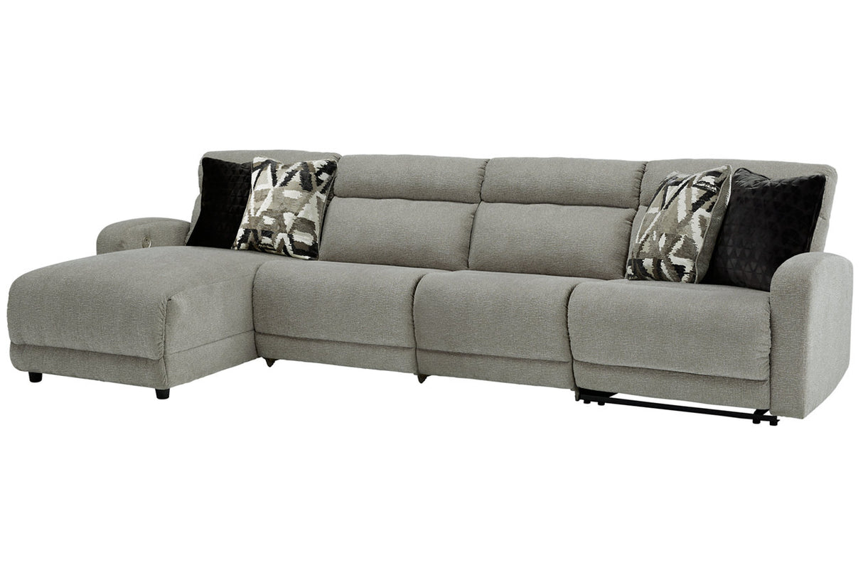 Colleyville Stone 4-Piece Power Reclining Sectional with Chaise from Ashley - Luna Furniture