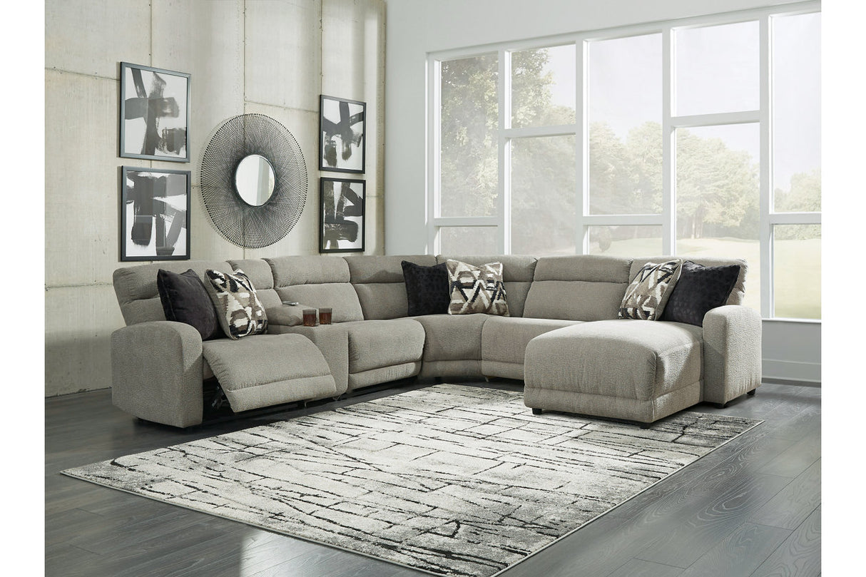 Colleyville Stone 6-Piece Power Reclining Sectional with Chaise from Ashley - Luna Furniture