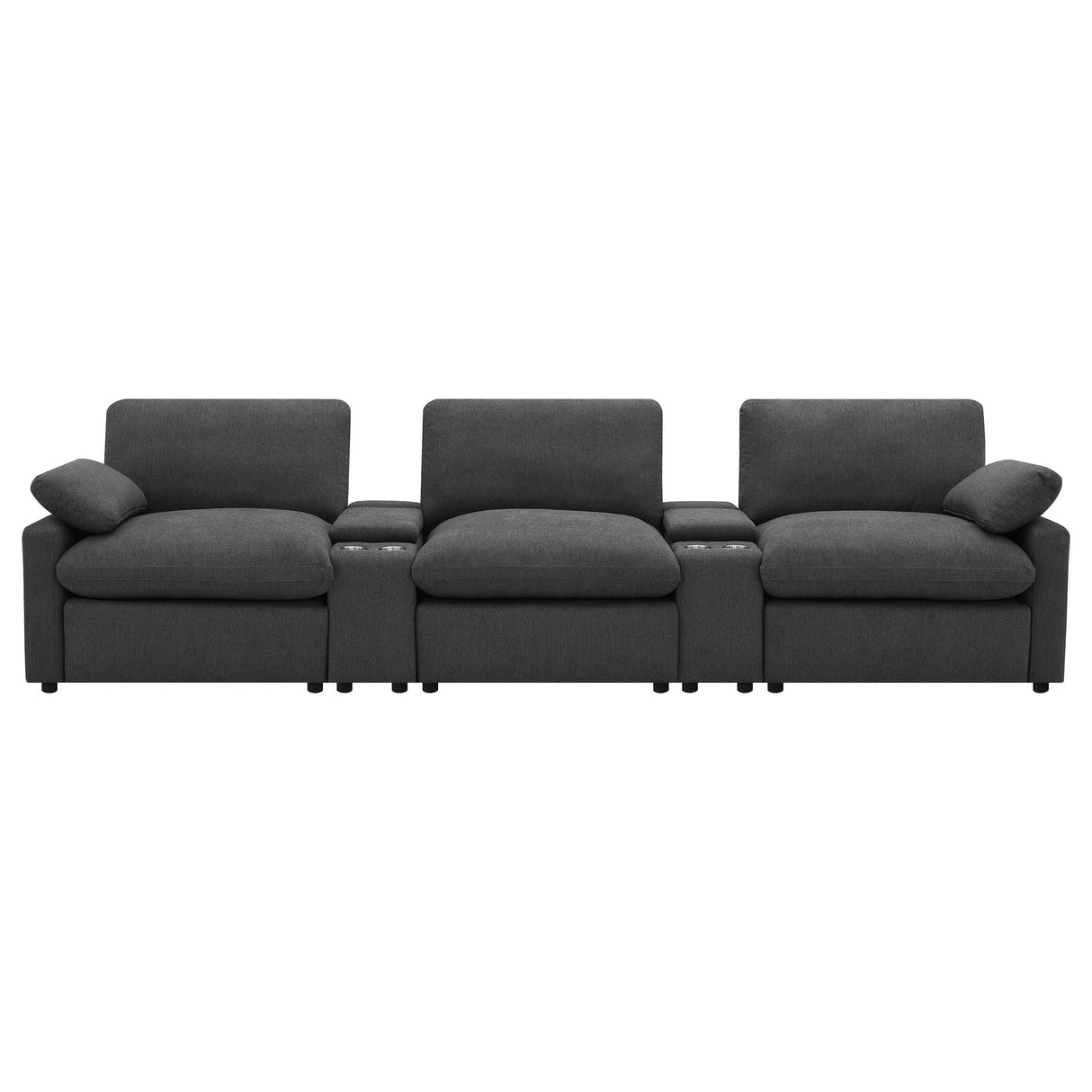 Collins Dark Gray 5-Piece Power Reclining Home Theater Seating from Coaster - Luna Furniture