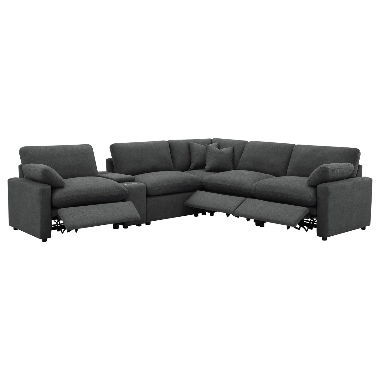Collins Dark Gray 6-Piece Modular Power Reclining Sectional from Coaster - Luna Furniture