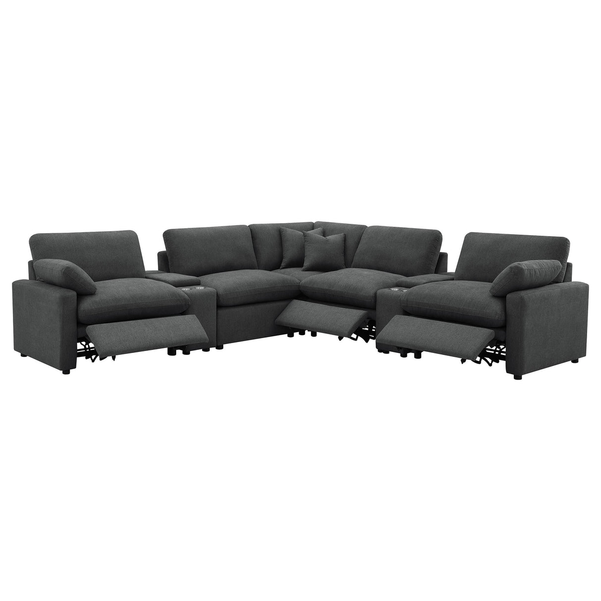 Collins Dark Gray 7-Piece Modular Power Reclining Sectional from Coaster - Luna Furniture