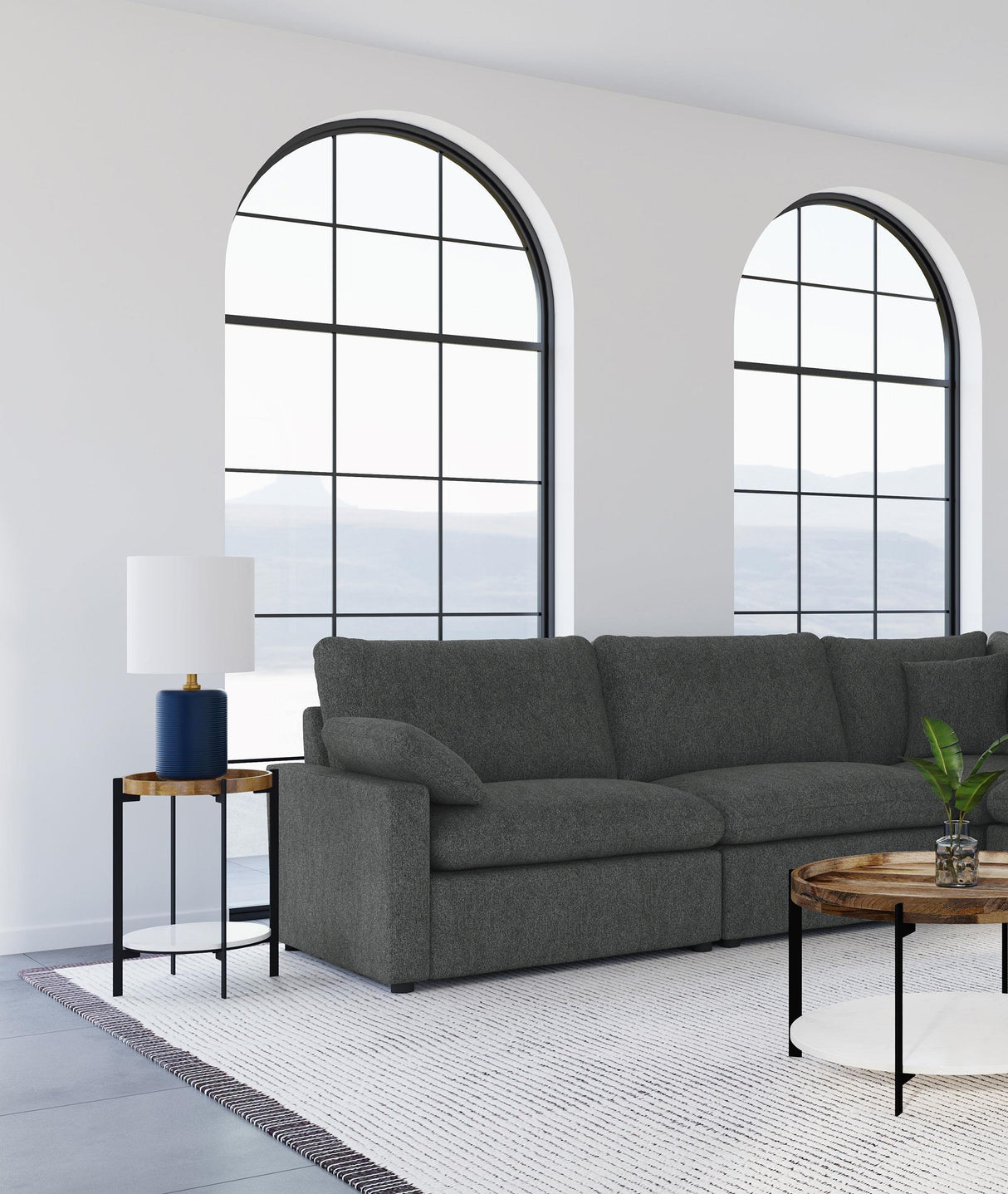 Collins Modular Armless Chair Dark Grey from Coaster - Luna Furniture