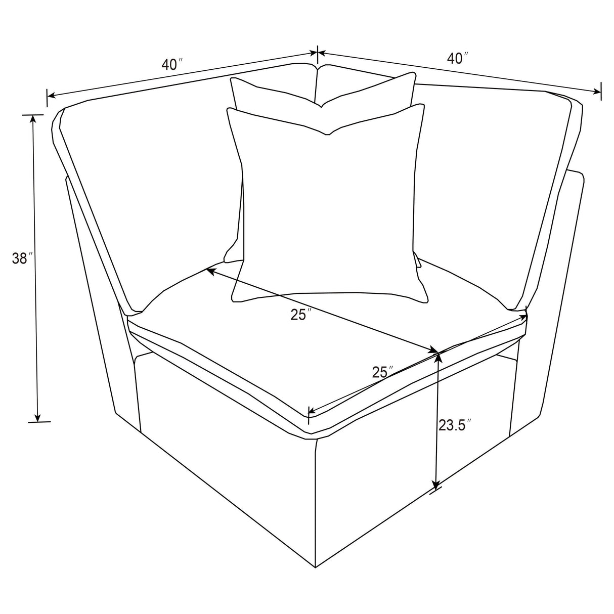 Collins Dark Gray Modular Corner Chair from Coaster - Luna Furniture