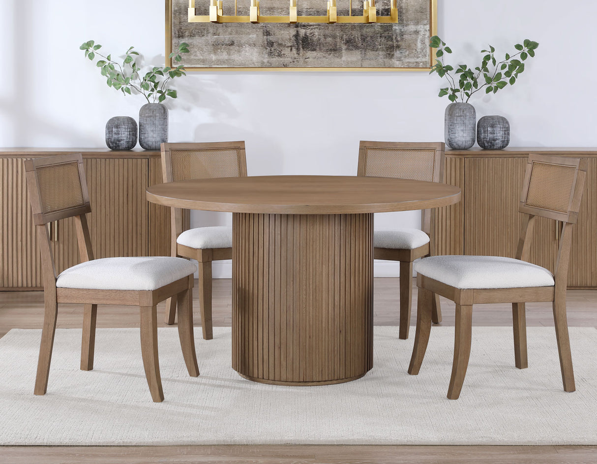 Colvin 5-Piece 52-inch Round Dining Set, Brown from Steve Silver - Luna Furniture