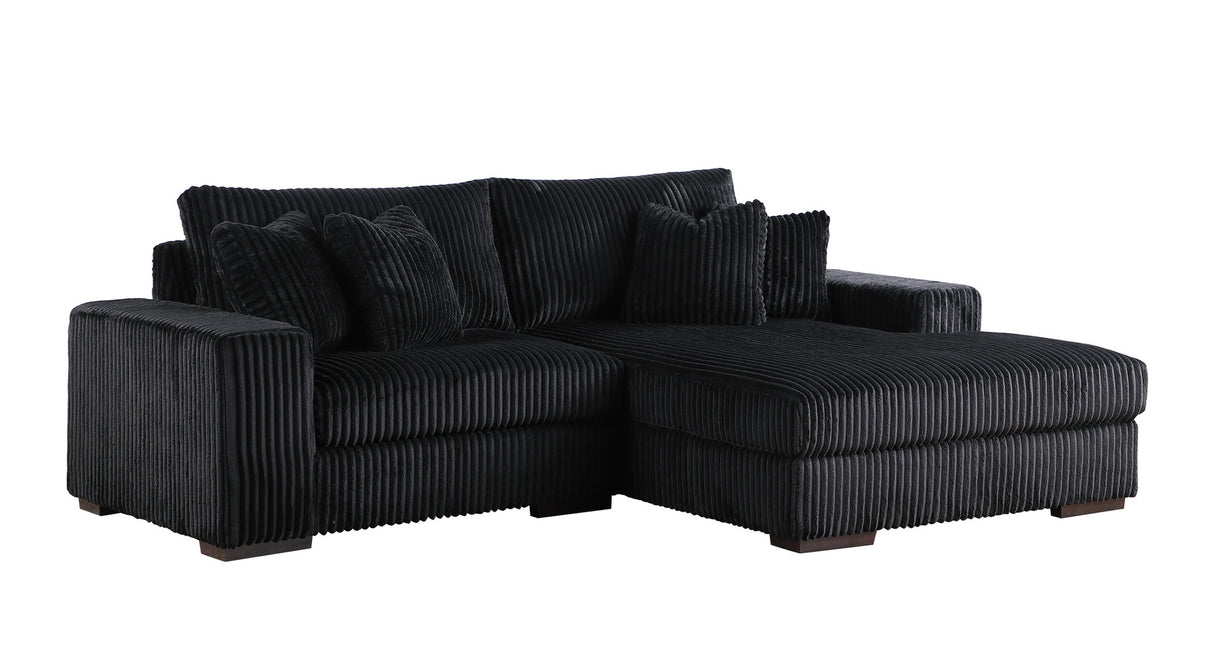 Comfy Black 2-Piece RAF Chaise Sectional from New Era Innovations - Luna Furniture
