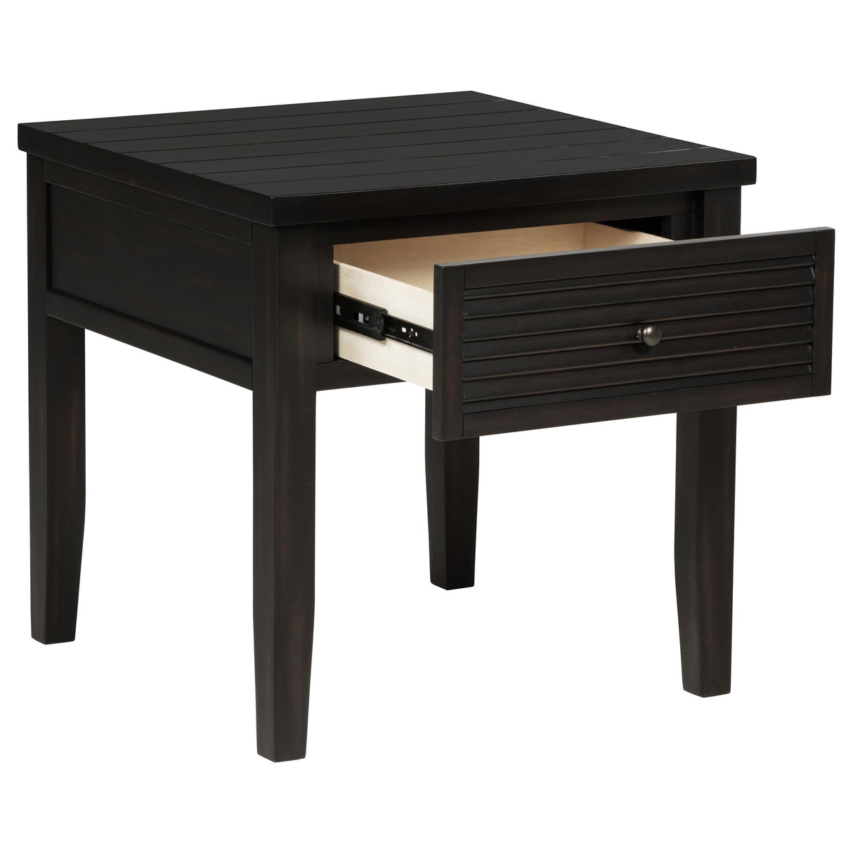 Concord Distressed Java 1-Drawer Square End Table from Coaster - Luna Furniture