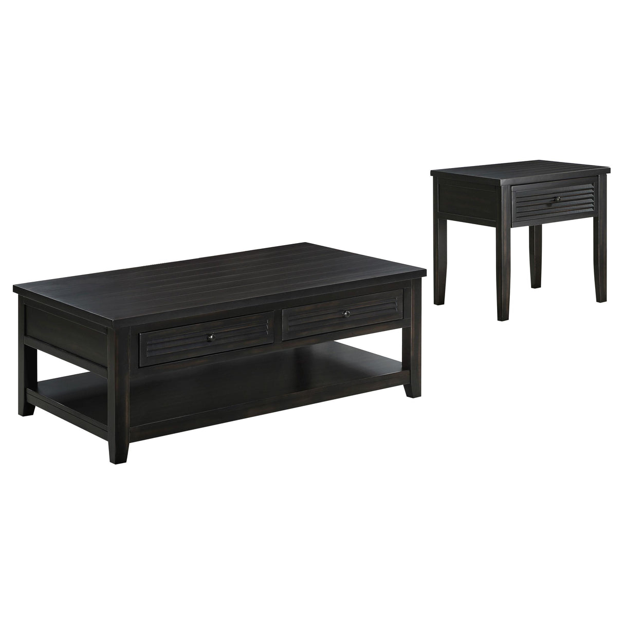 Concord Distressed Java 2-Piece Coffee and End Table Set from Coaster - Luna Furniture
