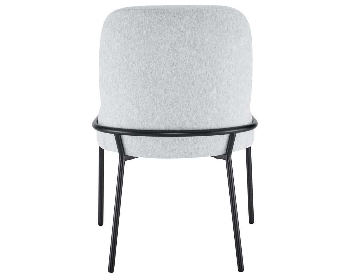 Conrad 5-Piece 48″ Round White Marble Dining Set with Black Base from Steve Silver - Luna Furniture