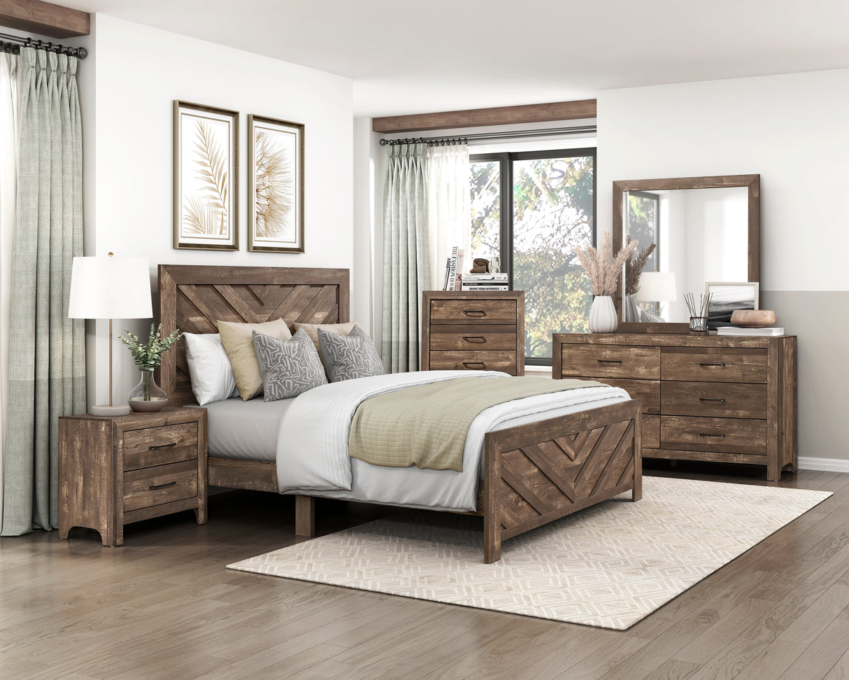 Corbin Brown Crossbuck Full Panel Bed from Homelegance - Luna Furniture