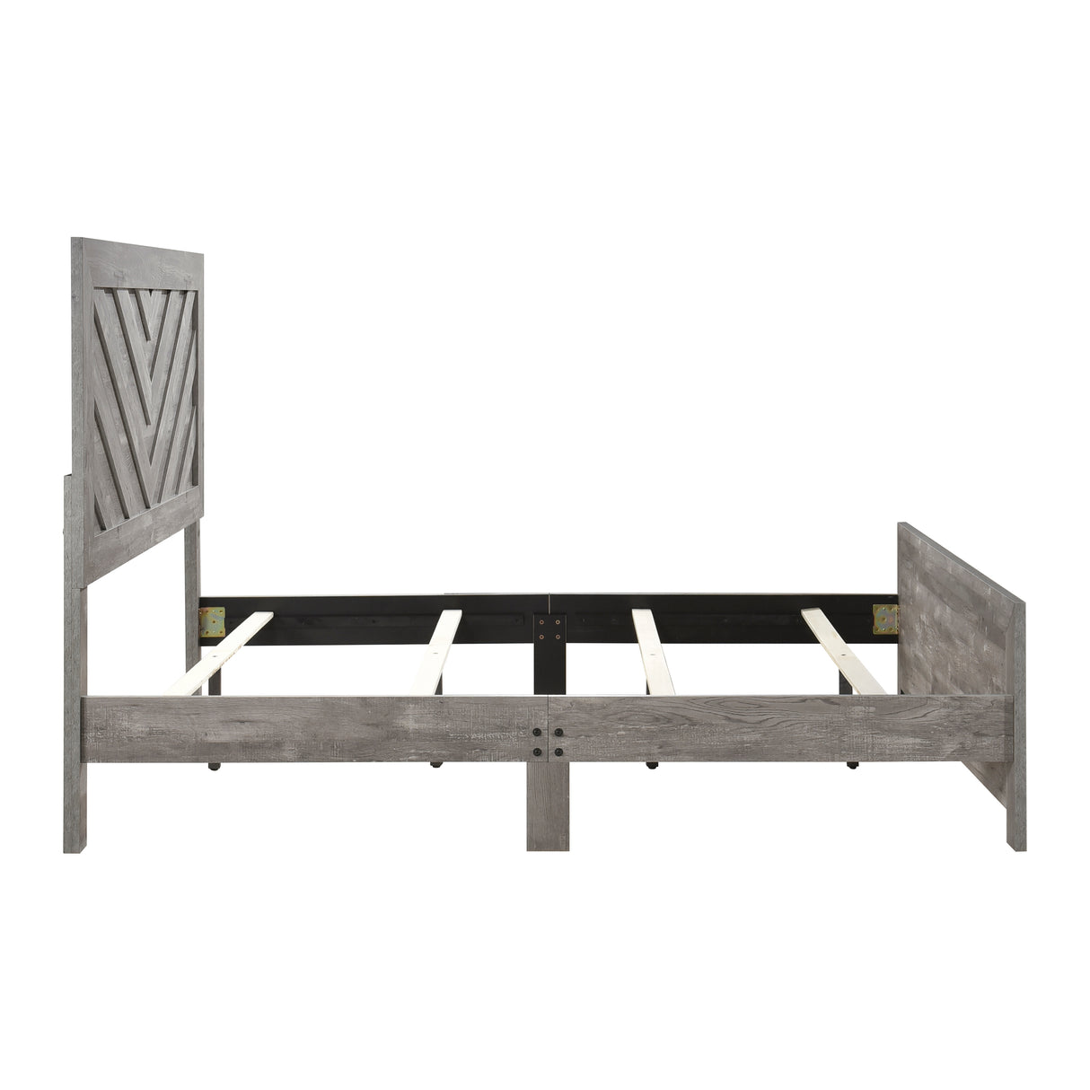 Corbin Gray Crossbuck King Panel Bed from Homelegance - Luna Furniture