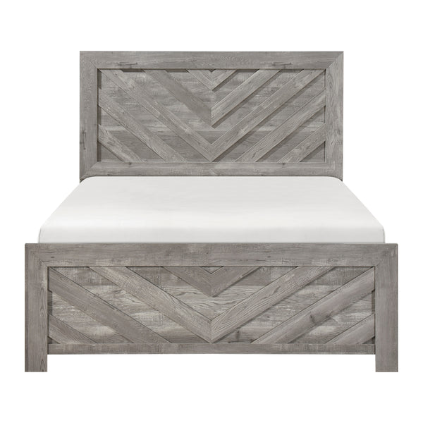 Corbin Gray Crossbuck Queen Panel Bed