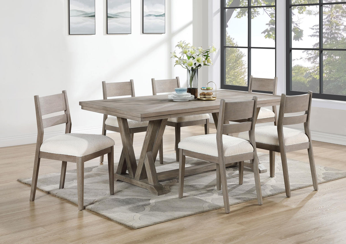 Cornelia Coastal Gray 7-Piece Rectangular Dining Set from Coaster - Luna Furniture