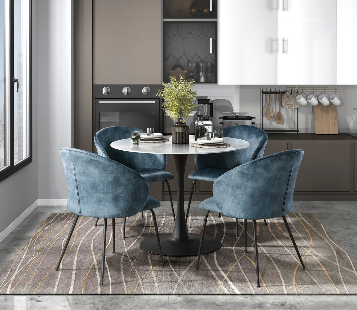 Cosimo Teal Side Chair, Set of 2 from Homelegance - Luna Furniture