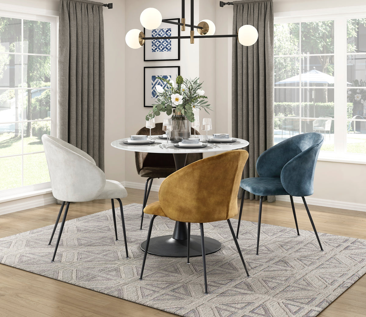 Cosimo Teal Side Chair, Set of 2 from Homelegance - Luna Furniture