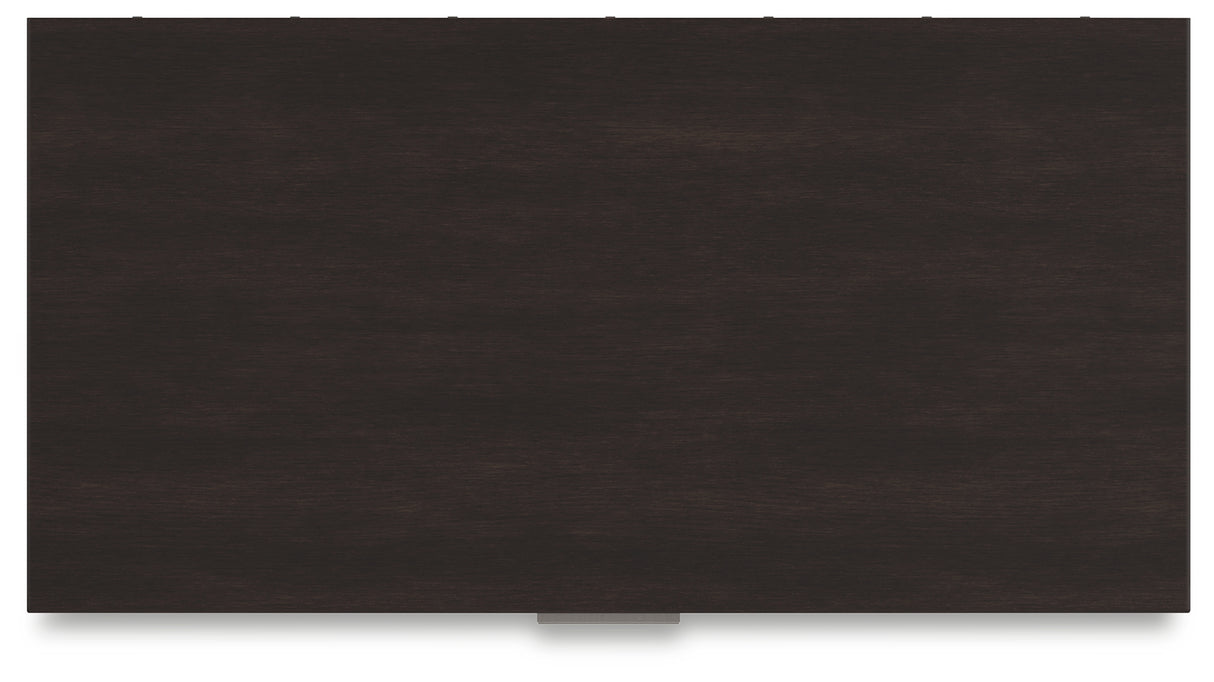 Covetown California King Panel Bed with Mirrored Dresser, Chest and Nightstand in Dark Brown from Ashley Furniture - Luna Furniture