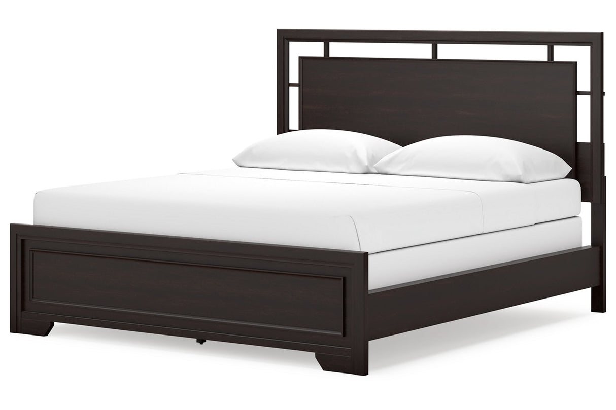 Covetown Dark Brown California King Panel Bed from Ashley - Luna Furniture