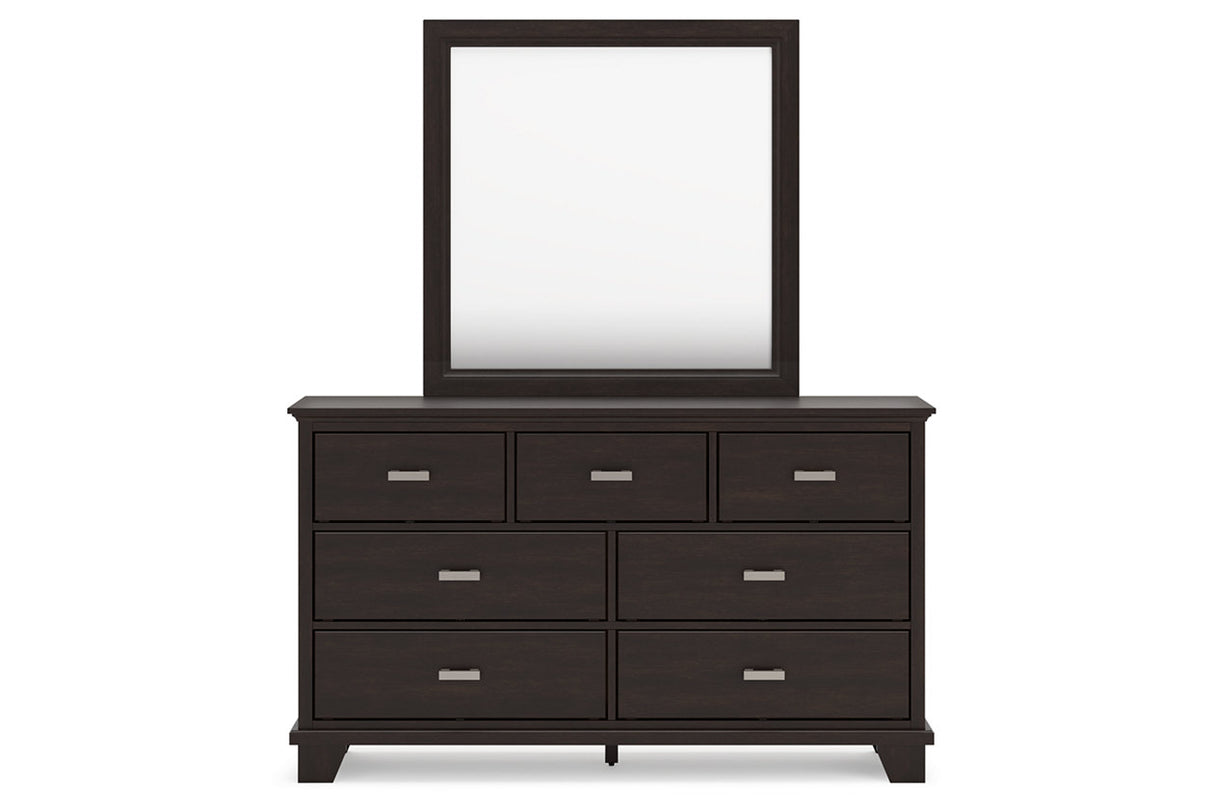 Covetown Dark Brown Dresser and Mirror from Ashley - Luna Furniture