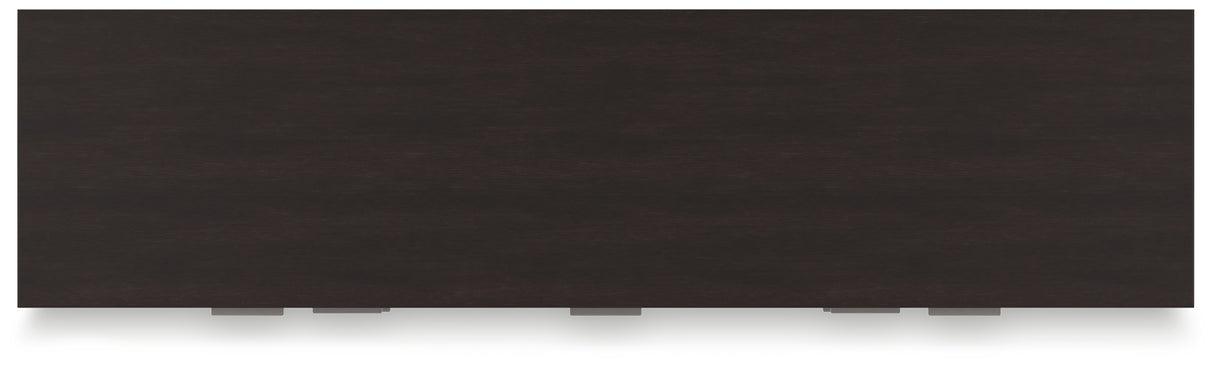 Covetown Twin Panel Bed with Dresser in Dark Brown from Ashley Furniture - Luna Furniture