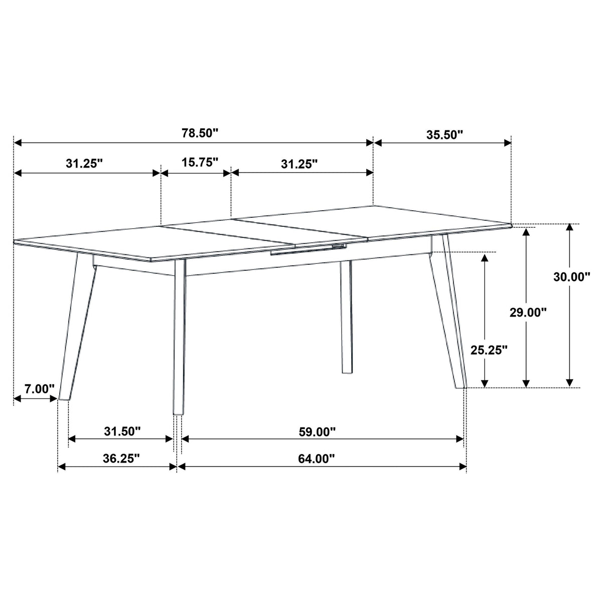 Crestmont Black 7-Piece Dining Set with Extension Leaf from Coaster - Luna Furniture