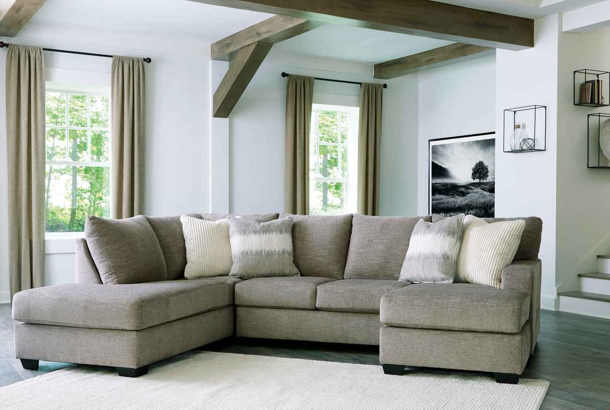 Creswell Stone 2-Piece Sectional with Ottoman from Ashley - Luna Furniture