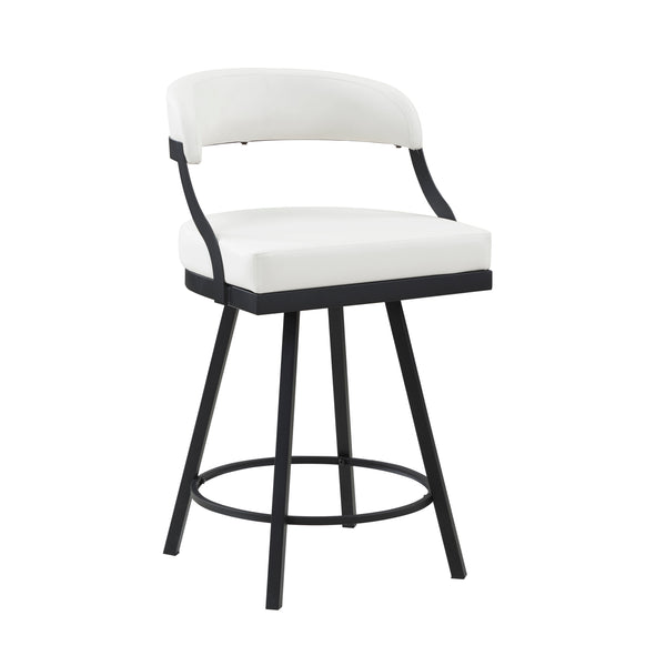 Crowley White Swivel Counter Height Chair, Set of 2