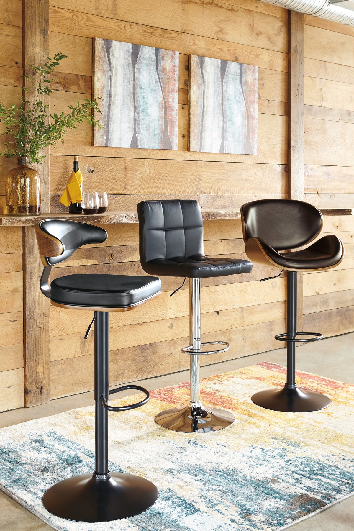 Bellatier Brown Adjustable Height Barstool from Ashley Furniture - Luna Furniture