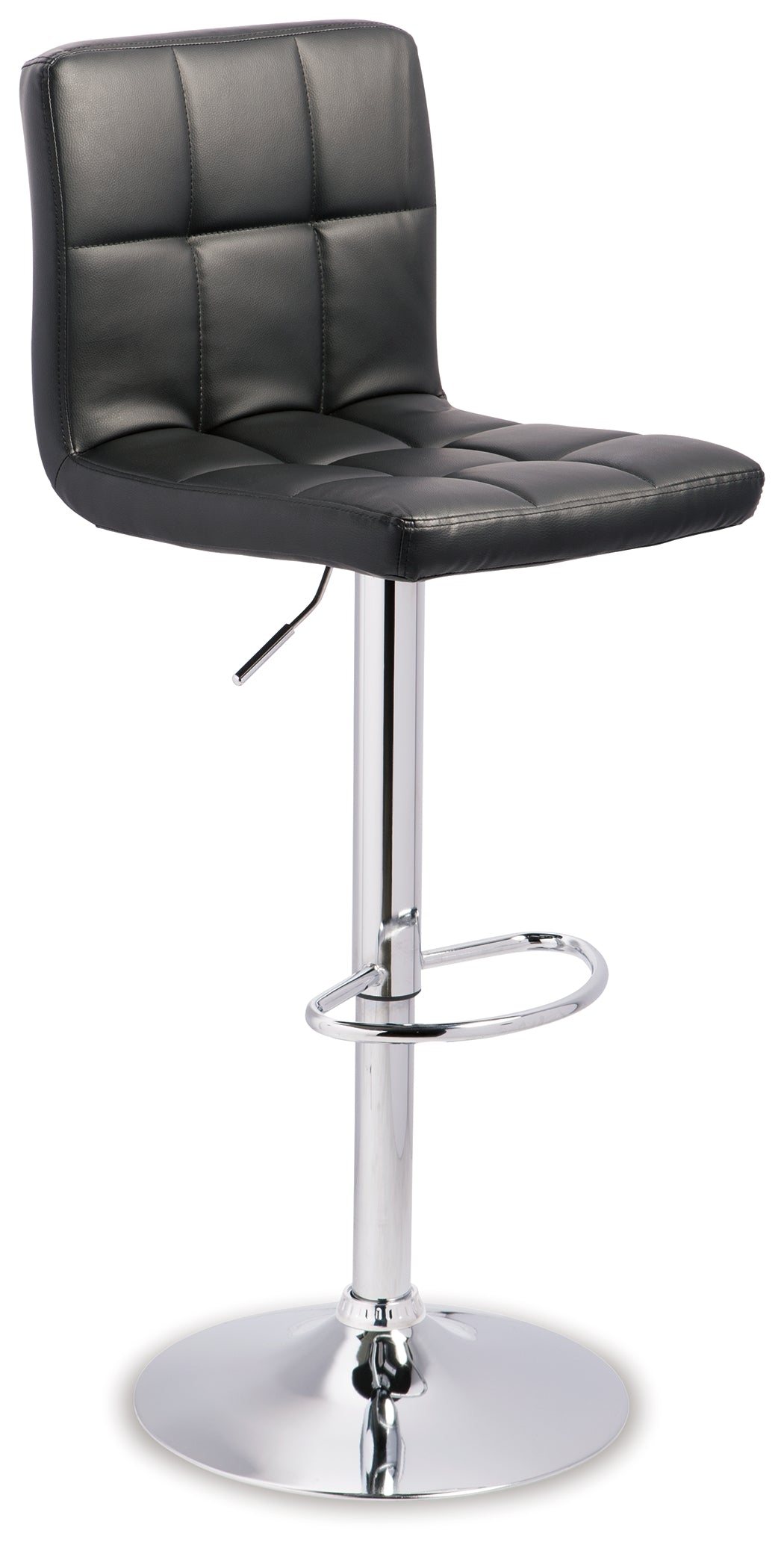 Bellatier Black/Chrome Finish Adjustable Height Barstool, Set of 2 from Ashley Furniture - Luna Furniture